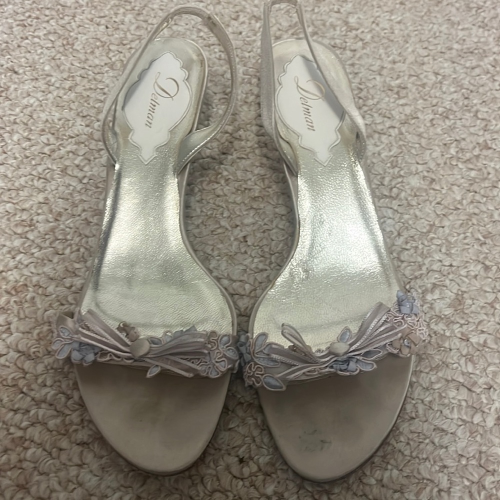 Blush pink bridal sandal 8B Delman vintage